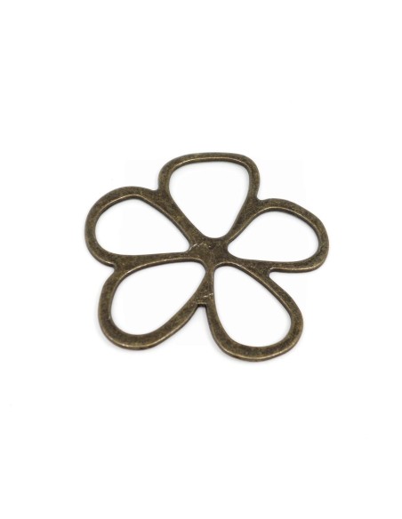 Grande perle fleur bronze en métal