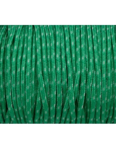 Cordon paracorde 3mm cordon nylon tressé corde nylon gainé bicolore vert herbe et blanc cassé