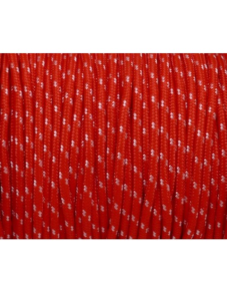 Cordon Paracorde 3mm cordon nylon tressé corde nylon gainé bicolore rouge et blanc