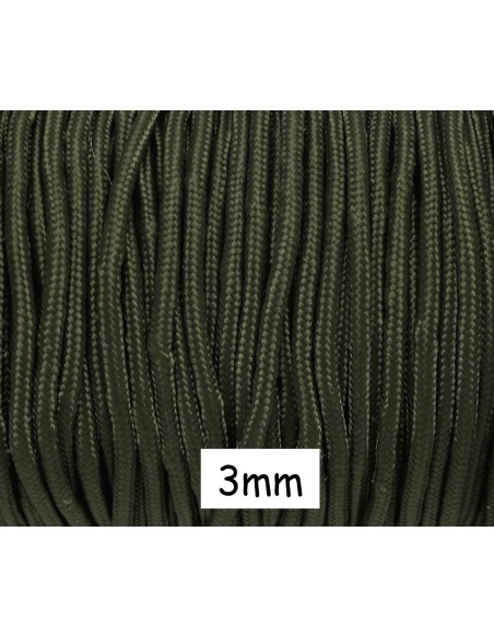 Paracorde 3mm cordon nylon tressé corde nylon gainévert militaire