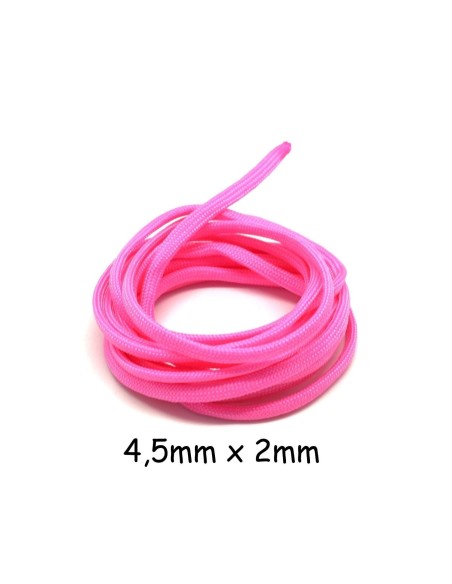 Paracorde rose vif cordon nylon tressé 4,5mm x 2mm - 7 fils - corde nylon gainé