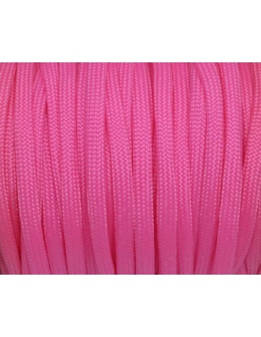 Cordon Paracorde rose vif cordon nylon tressé 4,5mm x 2mm - 7 fils - corde nylon gainé
