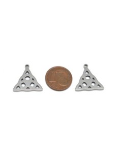 Breloque triangle motif celtique argenté en acier inoxydable 18mm 2