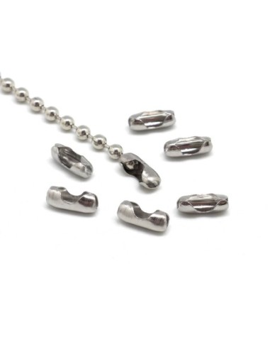 Fermoir pour chaine bille 3mm en acier inox argenté