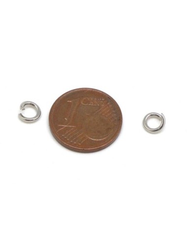 Anneau brisé en acier inoxydable argenté 5mm x 1mm, épais résistant