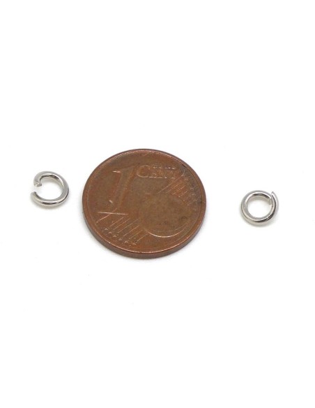 Anneau brisé en acier inoxydable argenté 5mm x 1mm, épais résistant