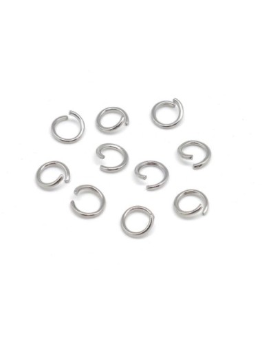 Anneau ouvert épais en acier inoxydable argenté 7mm x 1mm