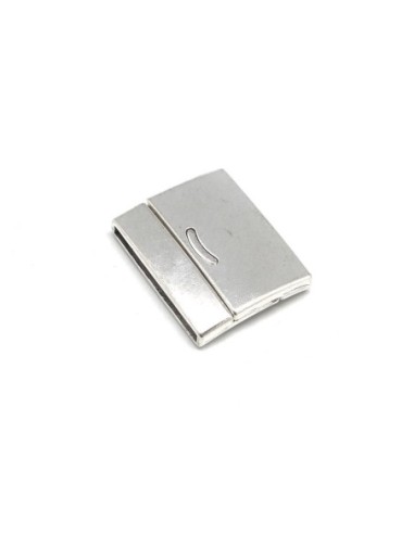 Fermoir magnétique manchette 30mm pour bracelet multirangs en métal argenté vieilli