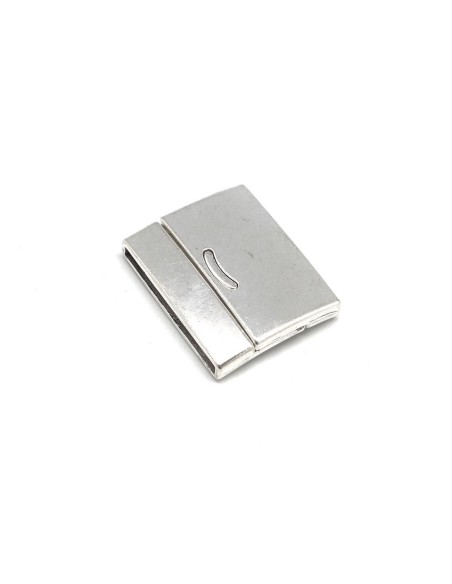 Fermoir magnétique manchette 30mm pour bracelet multirangs en métal argenté vieilli