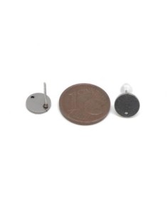 Clou puce de boucles d'oreilles en acier inoxydable argenté forme sequin 2
