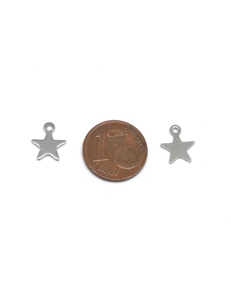 Pendentif étoile argenté en acier inoxydable