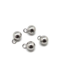 Petite breloque boule, ronde, bille en acier inoxydable argenté 2