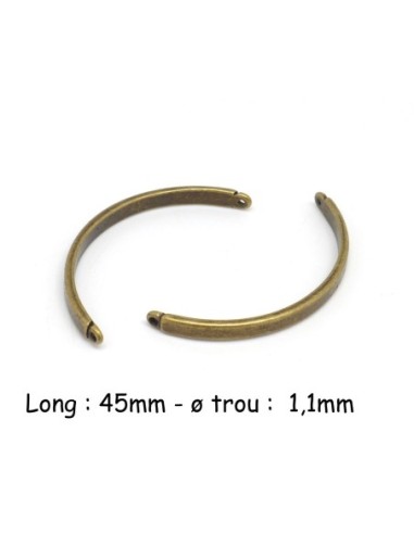 Intercalaire, demi jonc 45mm très incurvé, en métal de couleur bronze, pour bracelet bangle