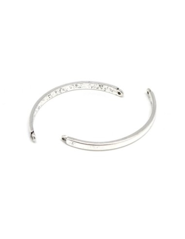 Demi jonc argenté 45mm très incurvé, pour bracelet bangle