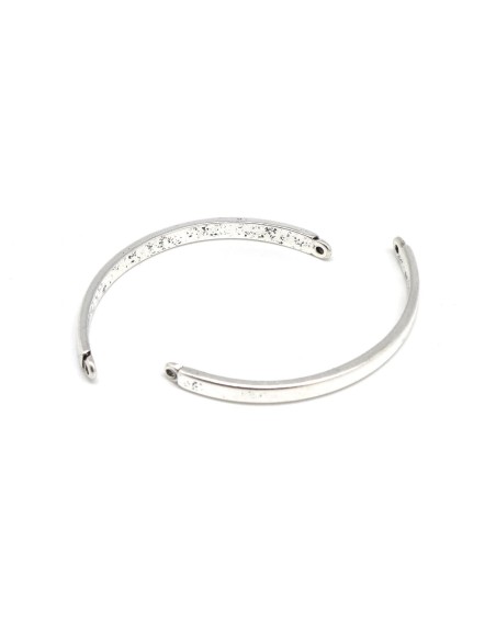 Demi jonc argenté 45mm très incurvé, pour bracelet bangle