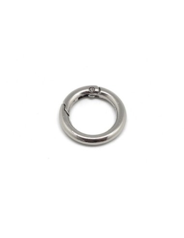 Mousqueton rond pour porte clé en métal argenté