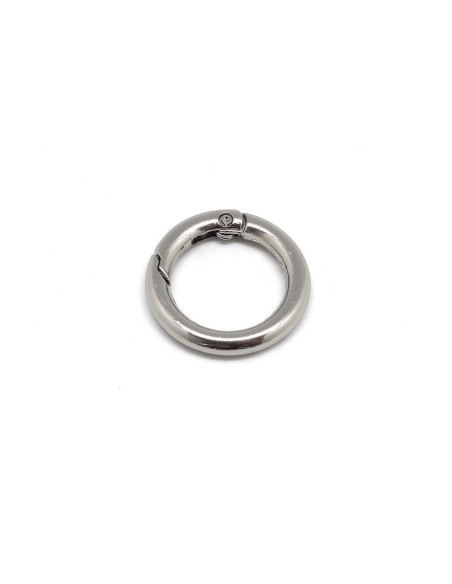 Mousqueton rond pour porte clé en métal argenté