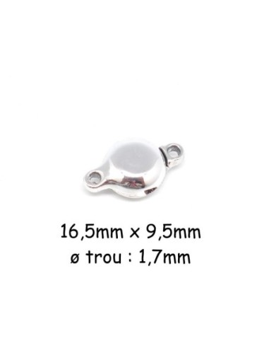 Fermoir aimanté pastille en métal argenté pour cordon de 1mm - 1,5mm