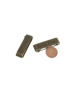 Fermoir aimanté rectangle manchette bronze travaillé ethnique 2