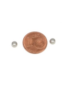 Perle fine rondelle, intercalaire en métal acier inoxydable couleur argenté 4mm 2
