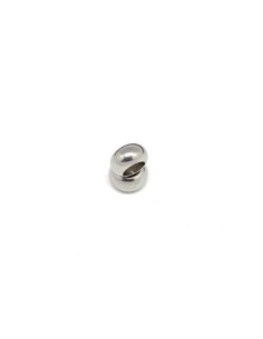 Perle ronde rondelle à gros trou en acier inoxydable argenté 7mm x 4mm intercalaire 2