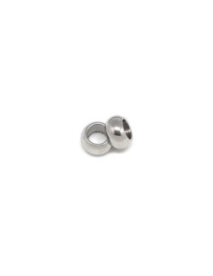 Perle ronde rondelle à gros trou en acier inoxydable argenté 8mm x 4,5mm donut 2