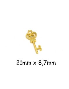 Pendentif clé du paradis en métal doré - zamak