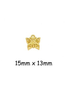 Breloque papillon en métal doré zamak