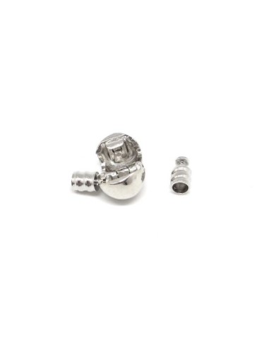 Fermoir clip rond pour cordon de 3mm pas cher en métal argenté style pandora