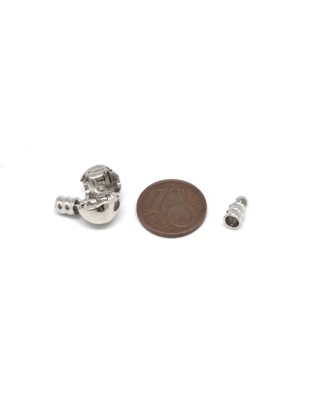 Fermoir clip pour cordon de 3mm en métal argenté style pandora