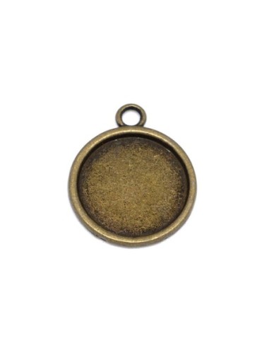 Breloque pour cabochon de 18mm en métal de couleur bronze