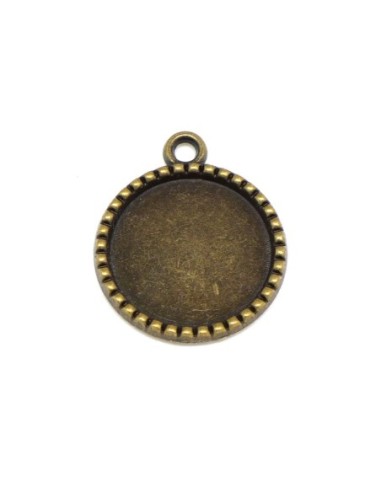Support rond pour cabochon de 18mm en métal de couleur bronze, Tour Eiffel