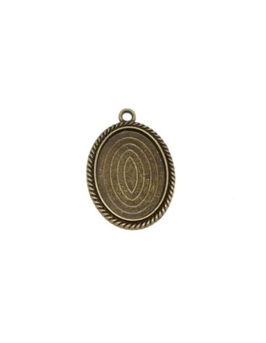 Pendentif support cabochon de 18mm x 25mm en métal de couleur bronze