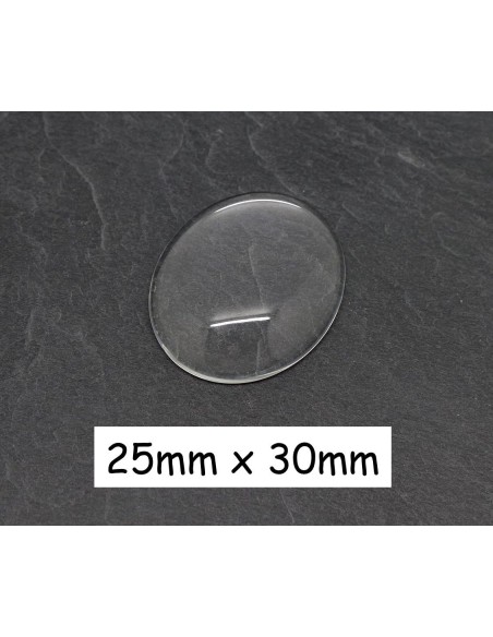 Cabochon ovale 25 x 30mm loupe en verre