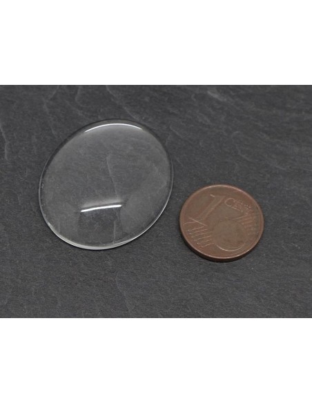 Cabochon ovale en verre  25mm x 30mm effet loupe