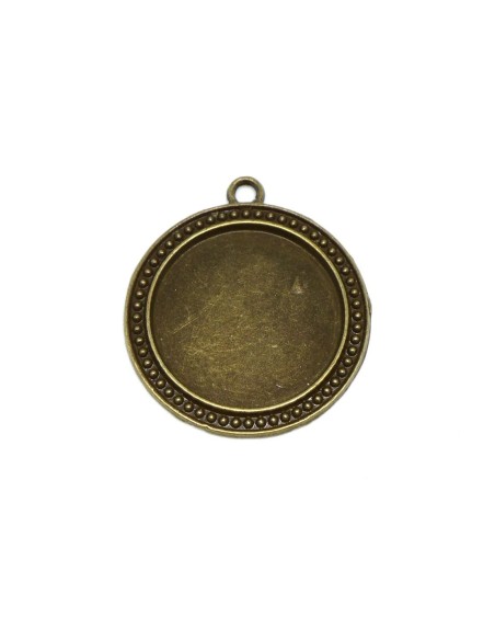 Pendentif bronze pour cabochon rond de 30mm en métal
