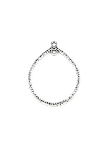 Créole connecteurs goutte, larme en métal argenté pour boucle d'oreille, pendentif