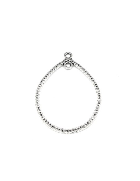 Créole connecteurs goutte, larme en métal argenté pour boucle d'oreille, pendentif