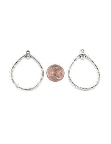 Connecteur goutte, larme en métal argenté pour boucle d'oreille, pendentif