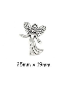 Breloque fée en métal argenté 25mm