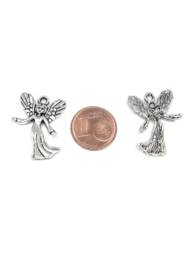 Pendentif fée en métal argenté 25mm