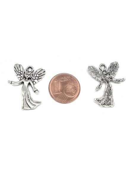 Pendentif fée en métal argenté 25mm