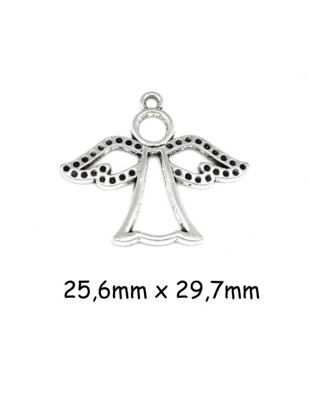 Pendentif ange évidé en métal argenté