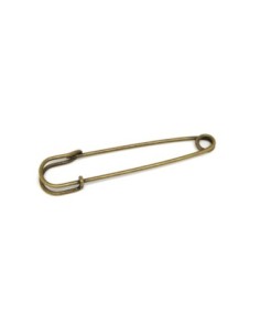 Epingle à nourrice en métal de couleur bronze 7cm 2
