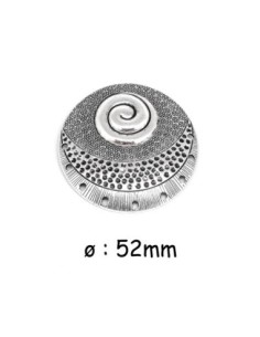 Pendentif connecteur argenté style ethnique en métal travaillé