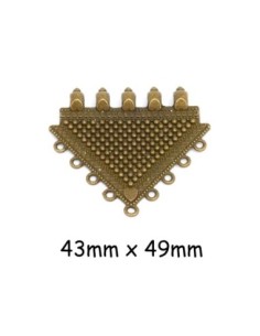 Pendentif connecteur triangle style ethnique en métal de couleur bronze travaillé