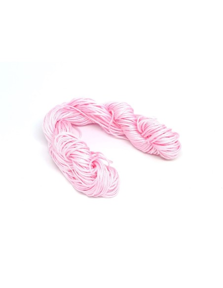 Fil nylon tressé rose pâle 0,8mm pour tressage bracelet wrap, shamballa