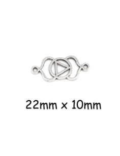 Perle connecteur triangle enlacé en métal argenté