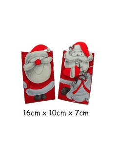 Sachet cadeaux Noël motif Père Noël en papier glacé