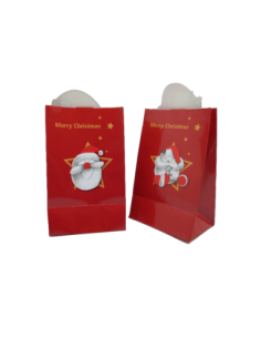 Sachet cadeaux Noël motif Père Noël en papier glacé 2
